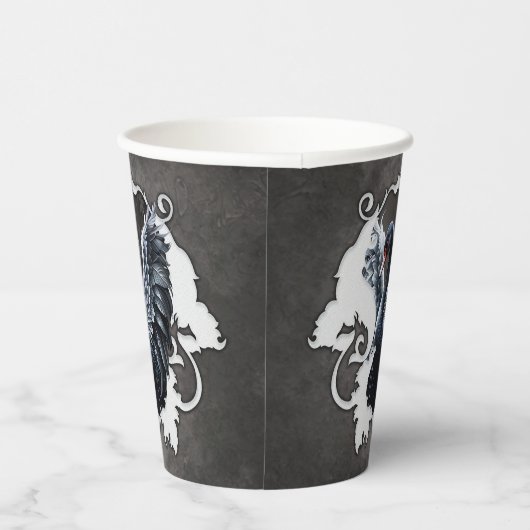 Im Schatten der Eleganz: Ein schwarzer Schwan. Pappbecher (Rechts)