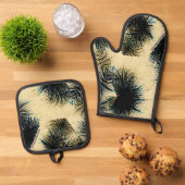 Im Schatten der Farbe Beige Ofenhandschuh & Topflappen-Set (Oben Unten)