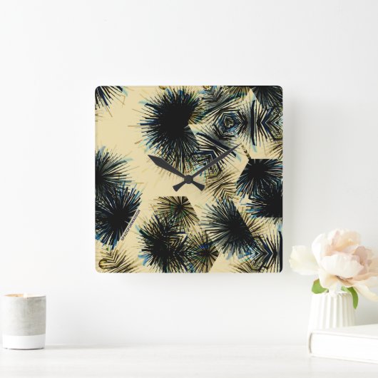 Im Schatten der Farbe Beige Quadratische Wanduhr (Zuhause)