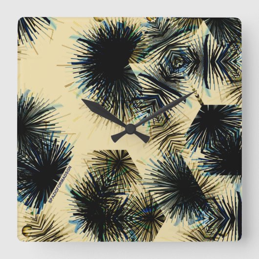 Im Schatten der Farbe Beige Quadratische Wanduhr (Vorderseite)