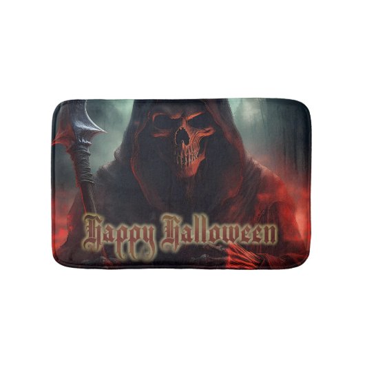 Im Schatten des grimmigen Sensenmanns - Halloween Badematte (Vorderseite)