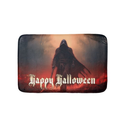 Im Schatten des grimmigen Sensenmanns - Halloween Badematte (Vorderseite)