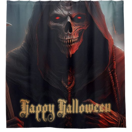 Im Schatten des grimmigen Sensenmanns - Halloween Duschvorhang (Vorderseite)