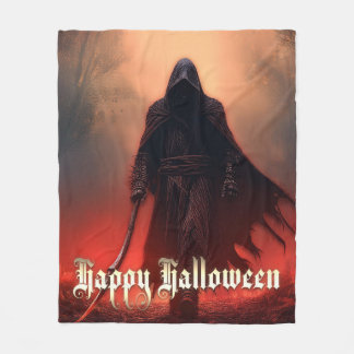 Im Schatten des grimmigen Sensenmanns - Halloween Fleecedecke