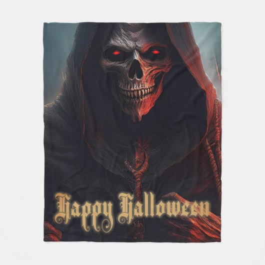 Im Schatten des grimmigen Sensenmanns - Halloween Fleecedecke (Vorderseite)