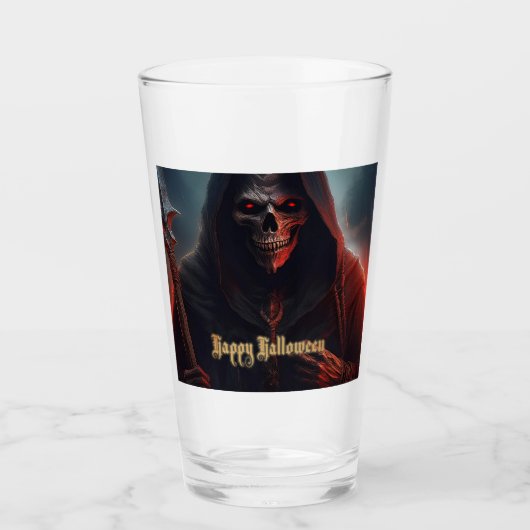 Im Schatten des grimmigen Sensenmanns - Halloween Glas (Vorderseite)