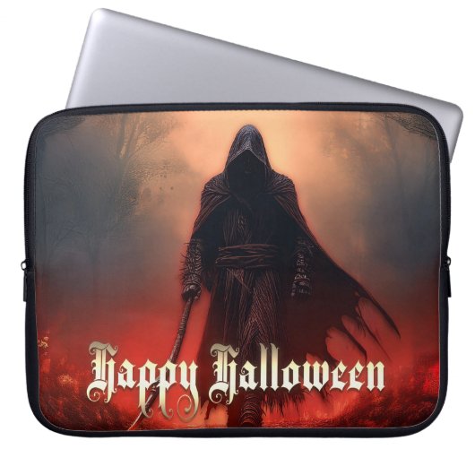 Im Schatten des grimmigen Sensenmanns - Halloween Laptopschutzhülle (Vorderseite)
