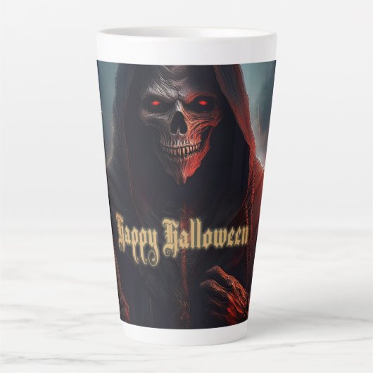 Im Schatten des grimmigen Sensenmanns - Halloween Milchtasse (Vorderseite)