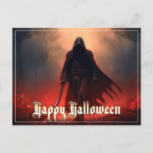 Im Schatten des Sensenmannes - Halloween Feiertagspostkarte