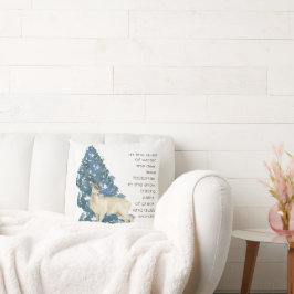 Im Schnee Verlassen Hirschfußabdrücke Kissen