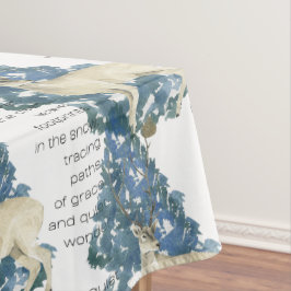 Im Schnee Verlassen Hirschfußabdrücke Tischdecke