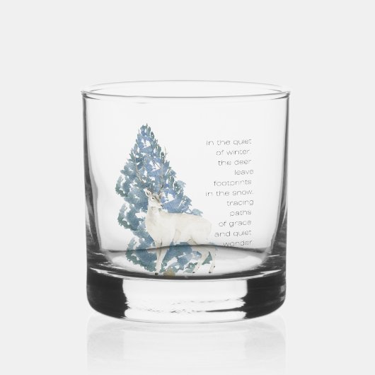 Im Schnee Verlassen Hirschfußabdrücke Whiskyglas (Vorderseite)