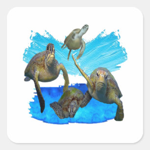 IM SCHÖNEN WASSER QUADRATISCHER AUFKLEBER