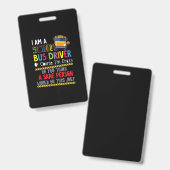 im Schulbusfahrer lustiges Schulbusgeschenk zurück Ausweis (Vorder- & Rückseite)