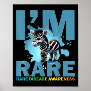 Im seltenen, Niedlichen Zebra für seltene Krankhei Poster