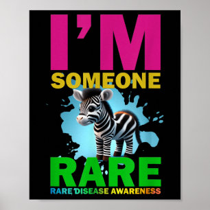 Im seltenen, Niedlichen Zebra für seltene Krankhei Poster
