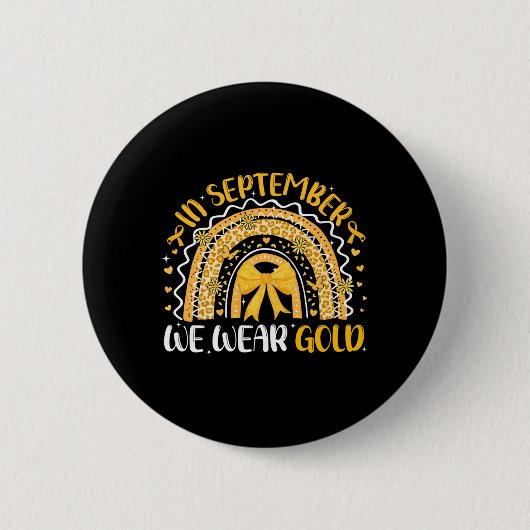 Im September Tragen Gold Kindheitskrebs-Bewusstsei Button (Vorderseite)
