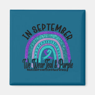 Im September tragen Sie Türkis und Lila Regenbogen Magnet