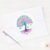 Im September tragen wir Aquamarine und Lila psychi Runder Aufkleber (Umschlag)