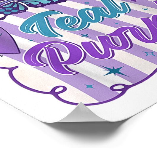 Im September tragen wir Aquamarine und Lila Selbst Poster (Ecke)