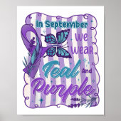 Im September tragen wir Aquamarine und Lila Selbst Poster (Vorne)
