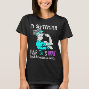 Im September tragen wir Aquamarine und Lila Selbst T-Shirt
