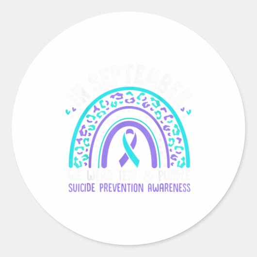 Im September tragen wir Aquamarinen & Lila Rai Runder Aufkleber (Vorderseite)