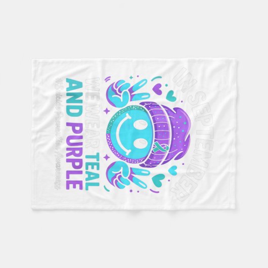 Im September tragen wir Aquamarinen Lila Ribbon-Su Fleecedecke (Vorderseite (Horizontal))