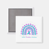 Im September tragen wir Aquamarinen Lila Ribbon-Su Magnet (Vorderseite/Rückseite)