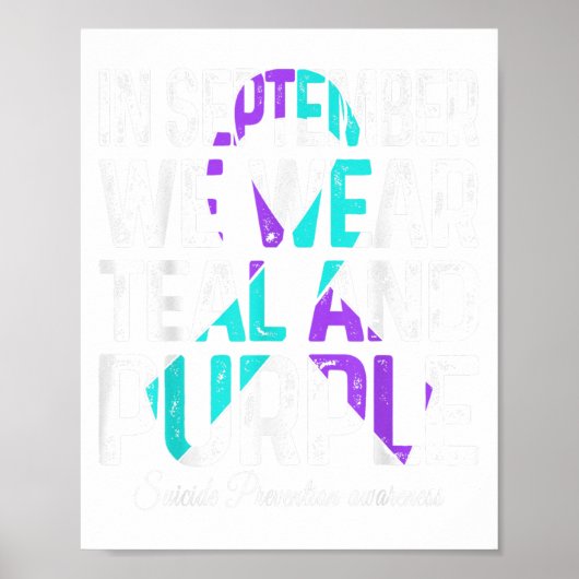 Im September tragen wir Aquamarinen Lila Ribbon-Su Poster (Vorne)