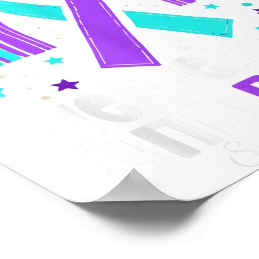 Im September tragen wir Aquamarinen Lila Ribbon-Su Poster (Ecke)