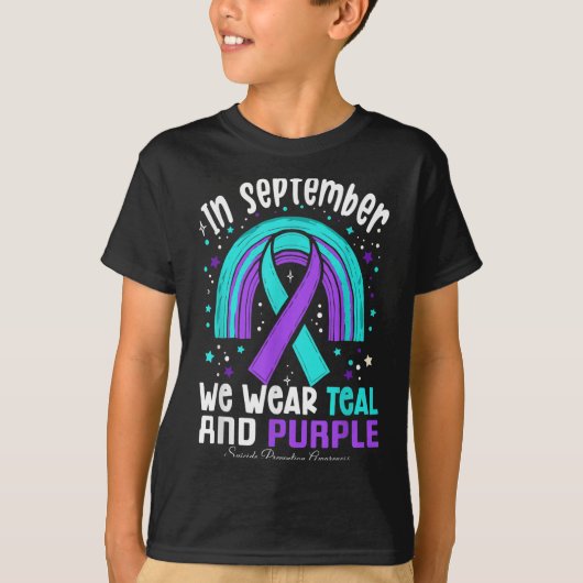 Im September tragen wir Aquamarinen Lila Ribbon-Su T-Shirt (Vorderseite)