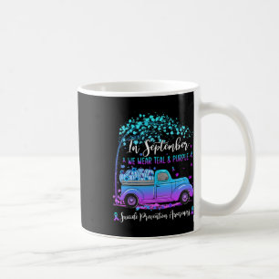 Im September tragen wir Aquamarinen und Lila Selbs Kaffeetasse