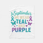 Im September tragen wir Aquamarines und Lila Bewus Fleecedecke (Vorderseite)