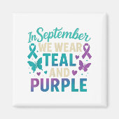 Im September tragen wir Aquamarines und Lila Bewus Magnet (Vorne)