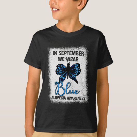 Im September tragen wir blaue Schmetterlinge T-Shirt (Vorderseite)