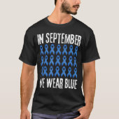 Im September tragen wir Blaues Hydrocephalus-Bewus T-Shirt (Vorderseite)