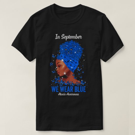 Im September tragen wir Blue for Ataxia Awareness  T-Shirt (Design vorne)