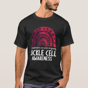 Im September tragen wir burgundy-Sichelzellenbewus T-Shirt