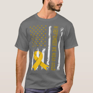 Im September tragen wir den goldenen US-Flaggen Ki T-Shirt