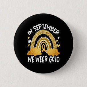 Im September tragen wir glänzenden Regenbogen Kind Button