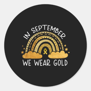 Im September tragen wir Gold - Bewusstsein für Kin Runder Aufkleber