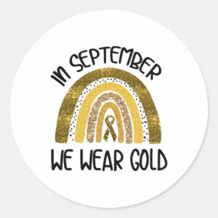 Im September tragen wir Gold Bewusstsein für Kinde Runder Aufkleber
