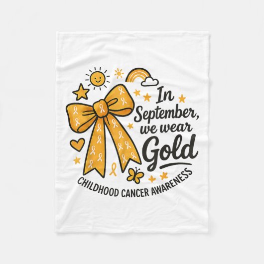 Im September tragen wir Gold Childhood Cancer Awar Fleecedecke (Vorderseite)