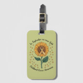 Im September tragen wir Gold Childhood Cancer Awar Gepäckanhänger (Vorderseite Vertikal)