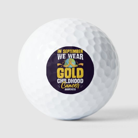 Im September tragen wir Gold Childhood Cancer Awar Golfball (Vorderseite)