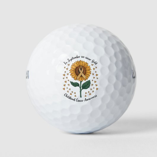 Im September tragen wir Gold Childhood Cancer Awar Golfball (Vorderseite)