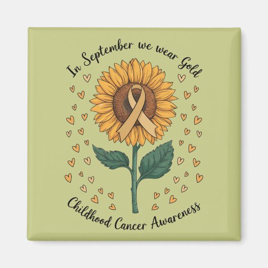 Im September tragen wir Gold Childhood Cancer Awar Magnet (Vorne)