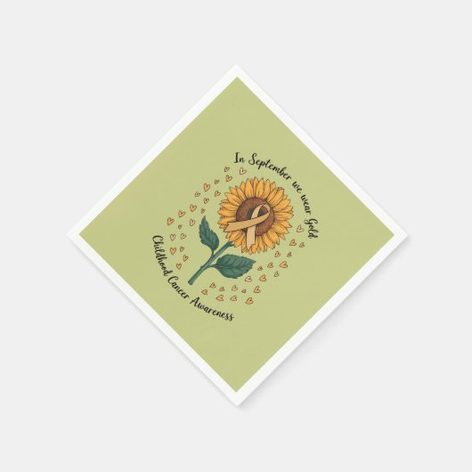 Im September tragen wir Gold Childhood Cancer Awar Serviette (Ecke)