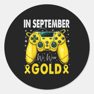 Im September tragen wir Gold Gamer Jungen Kinder K Runder Aufkleber